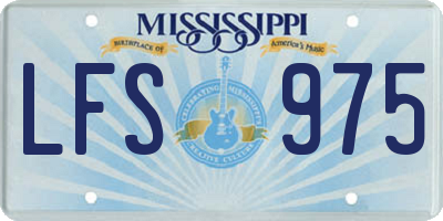 MS license plate LFS975