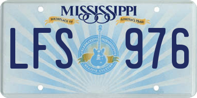 MS license plate LFS976