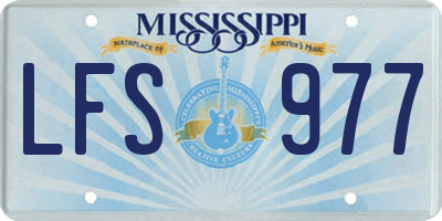 MS license plate LFS977