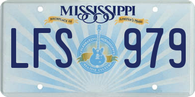 MS license plate LFS979