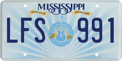 MS license plate LFS991