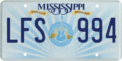 MS license plate LFS994