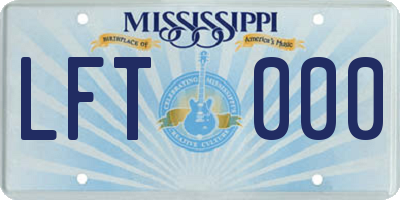 MS license plate LFT000