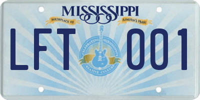MS license plate LFT001
