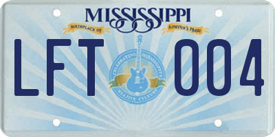 MS license plate LFT004