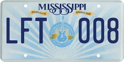 MS license plate LFT008