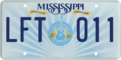 MS license plate LFT011