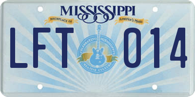 MS license plate LFT014