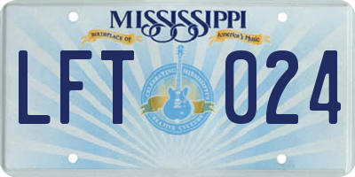 MS license plate LFT024