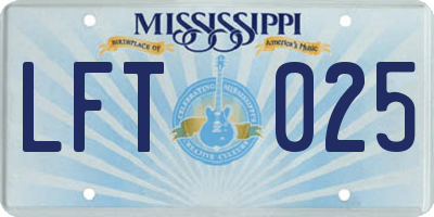 MS license plate LFT025