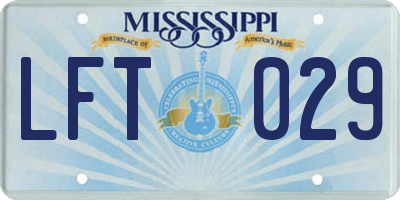 MS license plate LFT029