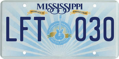 MS license plate LFT030