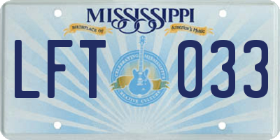MS license plate LFT033
