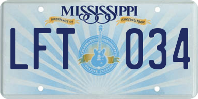 MS license plate LFT034