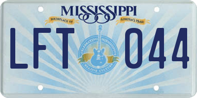 MS license plate LFT044
