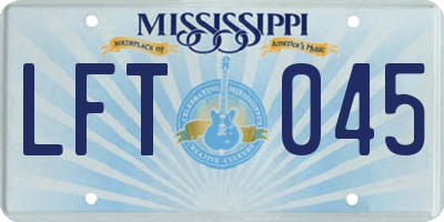 MS license plate LFT045