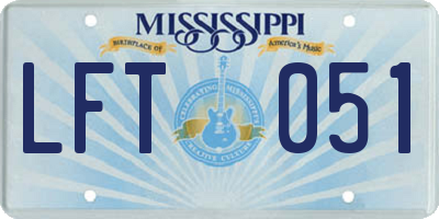 MS license plate LFT051