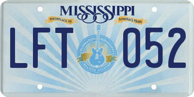 MS license plate LFT052