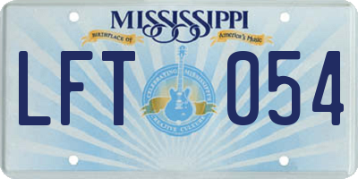MS license plate LFT054