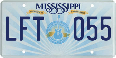 MS license plate LFT055