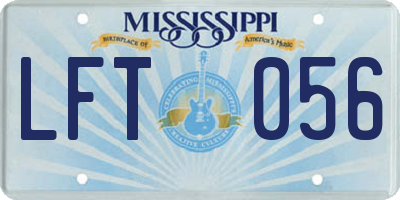 MS license plate LFT056