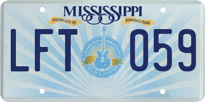 MS license plate LFT059