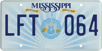 MS license plate LFT064