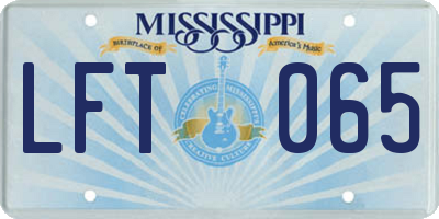 MS license plate LFT065