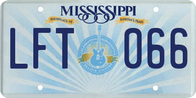 MS license plate LFT066