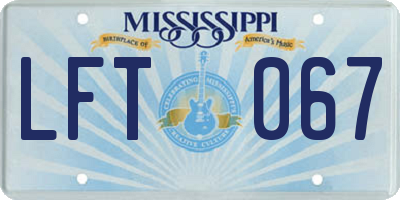 MS license plate LFT067