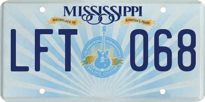 MS license plate LFT068