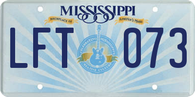 MS license plate LFT073
