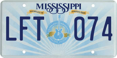 MS license plate LFT074