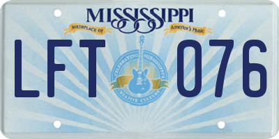MS license plate LFT076