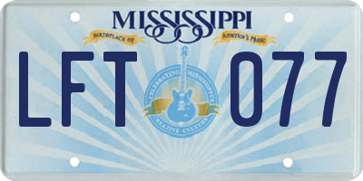 MS license plate LFT077