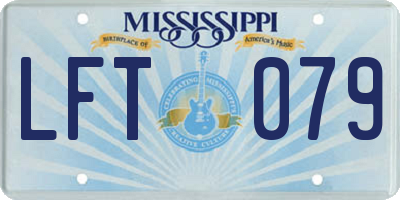 MS license plate LFT079
