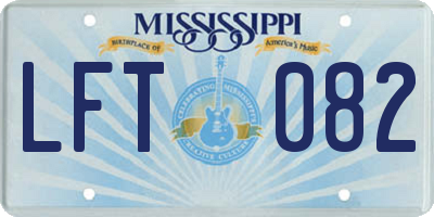 MS license plate LFT082