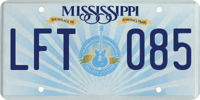 MS license plate LFT085