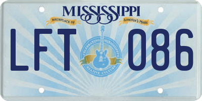 MS license plate LFT086