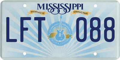 MS license plate LFT088