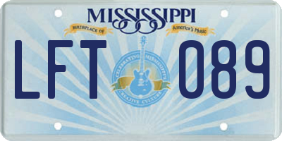 MS license plate LFT089