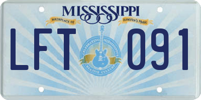 MS license plate LFT091