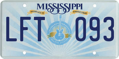 MS license plate LFT093