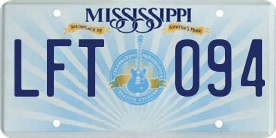 MS license plate LFT094