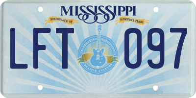 MS license plate LFT097