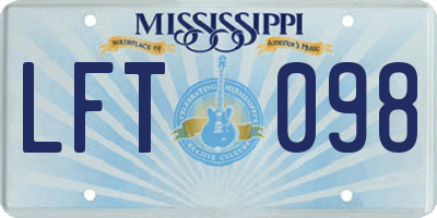 MS license plate LFT098