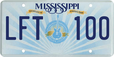 MS license plate LFT100