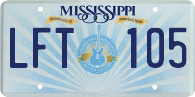 MS license plate LFT105