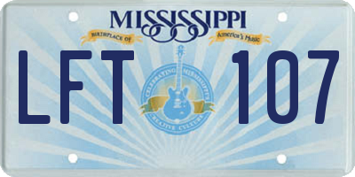 MS license plate LFT107