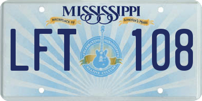 MS license plate LFT108